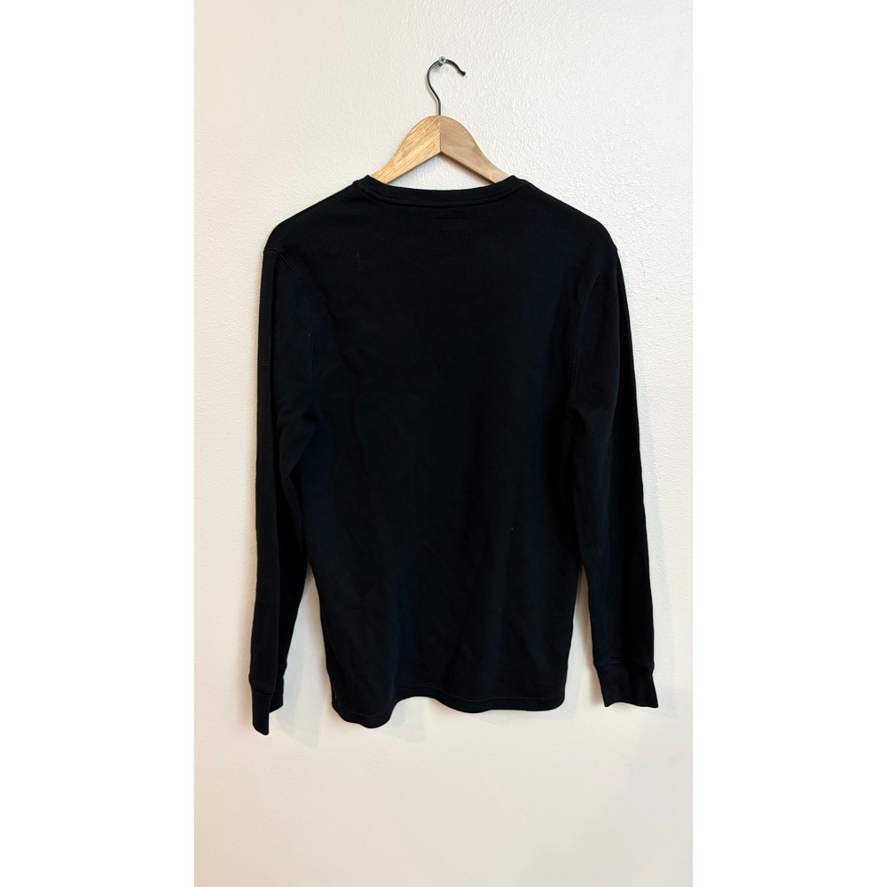 Polo Ralph Lauren Sleepwear Large Black Waffle Knit Thermal Long Sleeve Shirt - Picture 4 of 5